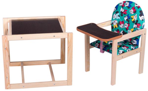 Стільчик-трансформер Наталка Зайчик люкс eko зелений (minnie mouse)