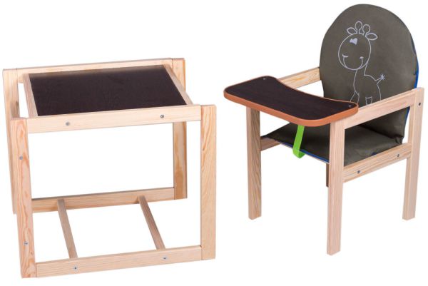 Стільчик-трансформер Наталка Зайчик люкс eko графіт (жирафік)