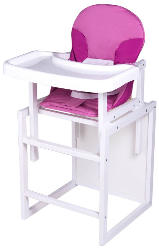 Стільчик-трансформер Babyroom Поні-240 білий пластикова стільниця малина-рожевий