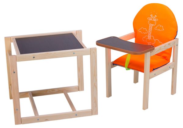 Стільчик-трансформер Наталка Зайчик люкс eko помаранчевий (жираф)