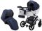 Коляска 2 в 1 Bair Next White кожа 100% 58 темно-синий (перламутр)