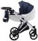 Коляска 2 в 1 Bair Next White кожа 100% 58 темно-синий (перламутр)