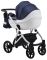 Коляска 2 в 1 Bair Next White кожа 100% 58 темно-синий (перламутр)