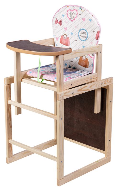 Стільчик-трансформер Наталка Зайчик-01 економ білий (серця, сумки, бантики)