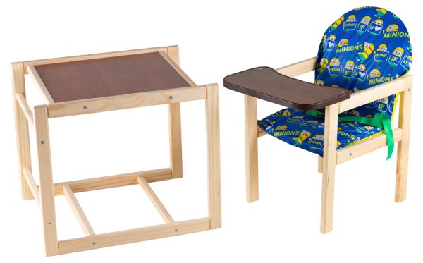 Стільчик-трансформер Наталка Зайчик люкс eko синій (big minions)