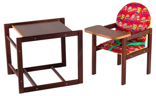 Стільчик-трансформер Наталка Зайчик люкс темний червоний (big minions)