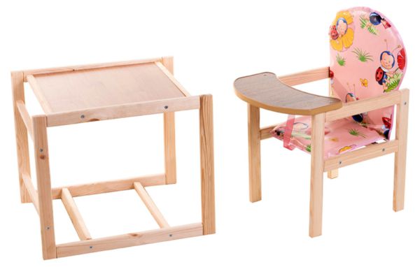 Стільчик-трансформер Наталка Зайчик-01 економ рожевий ( сонечка)