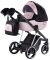 Коляска 2 в 1 Adamex Mimi Polar (Chrome) Y839-A чорний (люрікс) - рожевий (пудра) шкіра (видавлена точка)