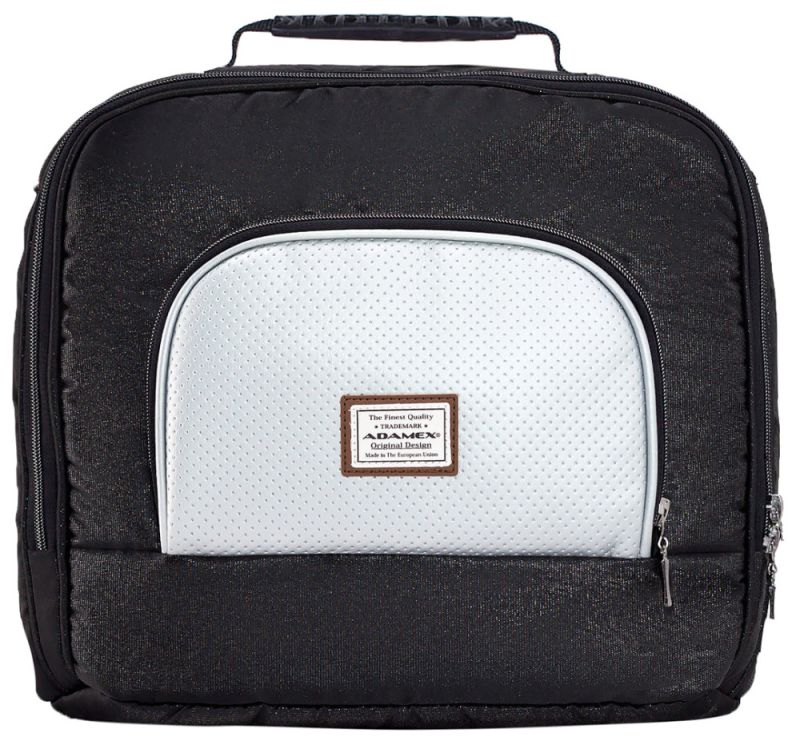 Коляска 2 в 1 Adamex Mimi Polar (Chrome) Y843 черный (люрикс) - серебро кожа (выдавленная точка)