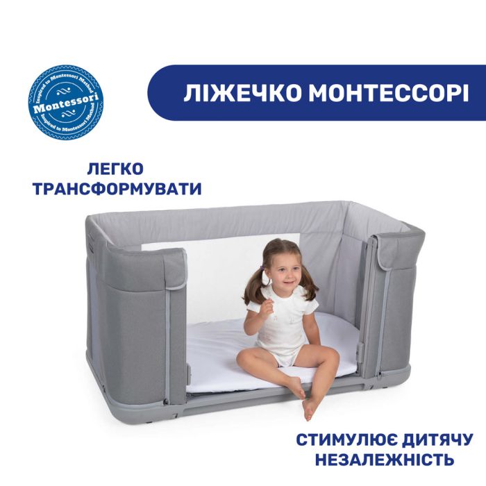 Приставная кроватка Chicco Next2Me Forever Cool Grey