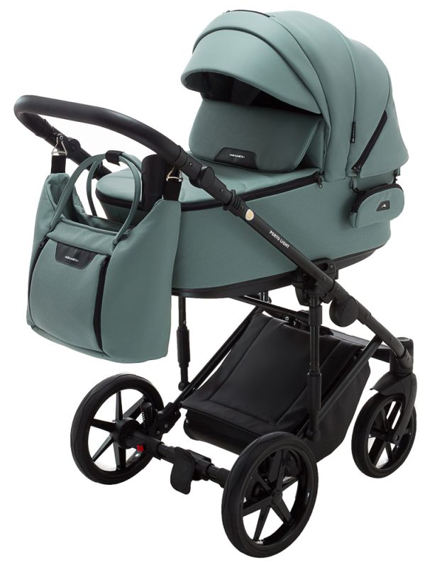 Коляска 2 в 1 Adamex Porto Light ECO кожа 100% SA-20 нефрит Коляска 2 в 1 Adamex Porto Light ECO кожа 100% SA-20 нефрит