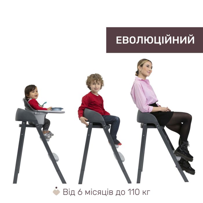 Стульчик для кормления Chicco Crescendo Up 3 в 1 Etna Black Re-Lux