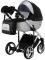 Коляска 2 в 1 Adamex Luciano Polar (Chrome) Y843 черный (люрикс) - серебро кожа