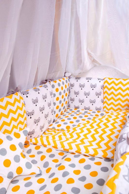Дитяча постільна білизна Babyroom Bortiki lux-08 fox оранжевий - сірий
