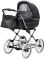 Коляска 2 в 1 классическая Roan Marita Prestige (14" белые колеса, хром рама) P231 графит - графитовая (кожа) перламутр