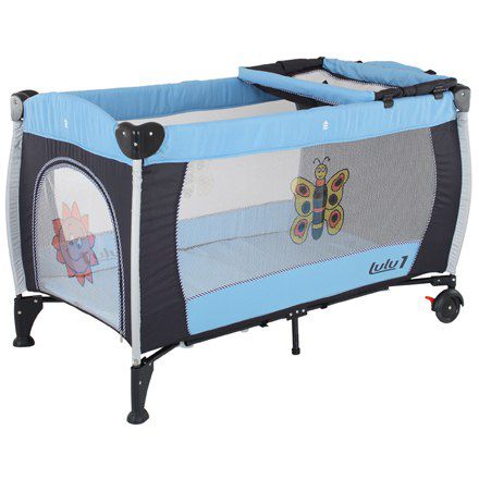 Манеж-ліжко Quatro Lulu 1 із пеленатором блакитний - чорний