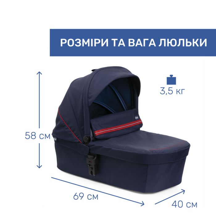 Коляска 2 в 1 Chicco Seety Oxford Blue