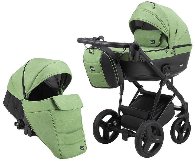 Коляска 2 в 1 Bair Play Plus Soft BPS-946 оливка - хаки (кожа)