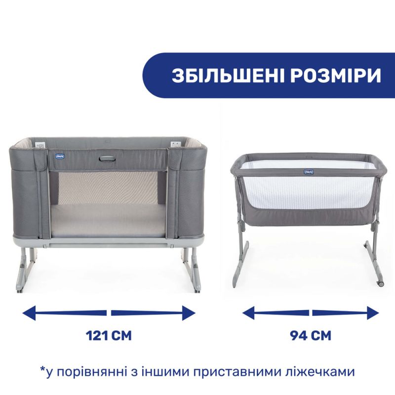 Приставная кроватка Chicco Next2Me Forever Moon Grey