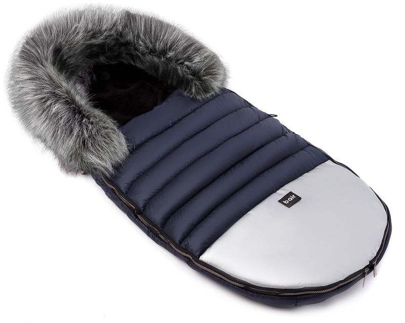 Зимовий конверт Bair Polar premium темно-синій – срібло шкіра