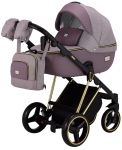 Коляска 2 в 1 Adamex Mimi Polar (Gold) Y811 бузковий - бузковий шкіра (видавлена точка)