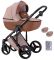Коляска 2 в 1 Adamex Luciano Y61 темно-бежевый лен - коричневая кожа (выдавленная точка)