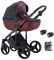 Коляска 2 в 1 Adamex Luciano Y60 черный лен - бордо кожа (выдавленная точка)