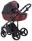 Коляска 2 в 1 Adamex Luciano Y60 черный лен - бордо кожа (выдавленная точка)