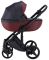 Коляска 2 в 1 Adamex Luciano Y60 черный лен - бордо кожа (выдавленная точка)