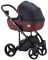 Коляска 2 в 1 Adamex Luciano Y60 черный лен - бордо кожа (выдавленная точка)