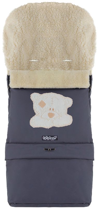 Зимний конверт Babyroom №20 с удлинением  графит (мордочка мишки штопаная)