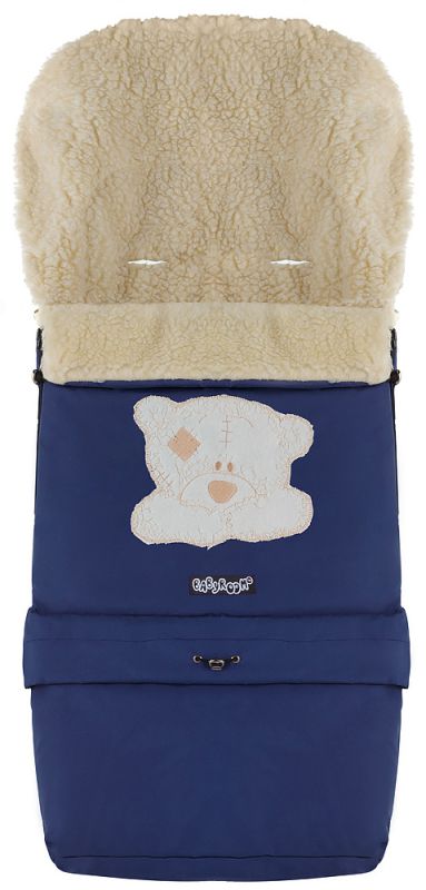 Зимовий конверт Babyroom №20 з подовженням темно-синій (мордочка ведмедика штопана)