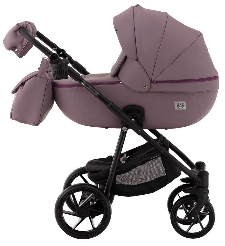 Коляска 2 в 1 Adamex Hybryd Plus шкіра 100% BR332 бузковий