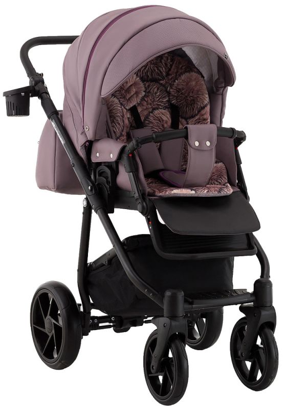 Коляска 2 в 1 Adamex Hybryd Plus шкіра 100% BR332 бузковий
