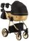 Коляска 2 в 1 Adamex Hybryd Plus Polar (Gold) BR619 черный (золотой люрекс) - золотая кожа