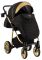 Коляска 2 в 1 Adamex Hybryd Plus Polar (Gold) BR619 черный (золотой люрекс) - золотая кожа
