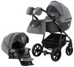 Коляска 2 в 1 Adamex Hybryd Plus BR240 графіт - чорна шкіра (видавлена точка)