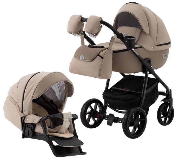 Коляска 2 в 1 Adamex Hybryd Plus BR245 капучіно - капучіно шкіра (видавлена точка)