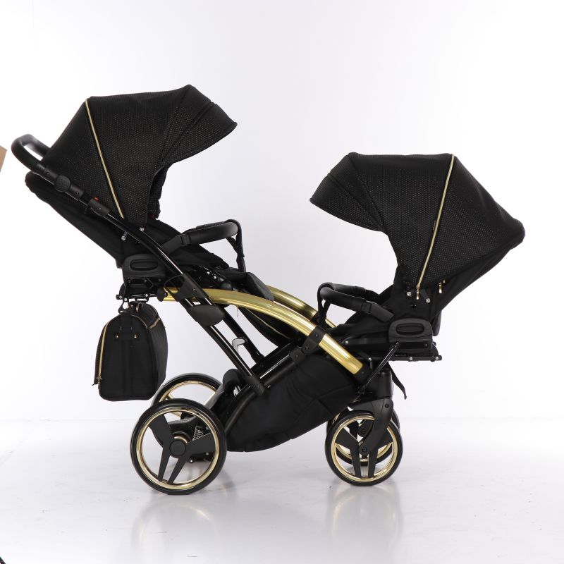 Коляска для двойни Junama Mirror Satin Duo Slim 02