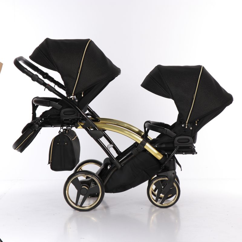 Коляска для двойни Junama Mirror Satin Duo Slim 03