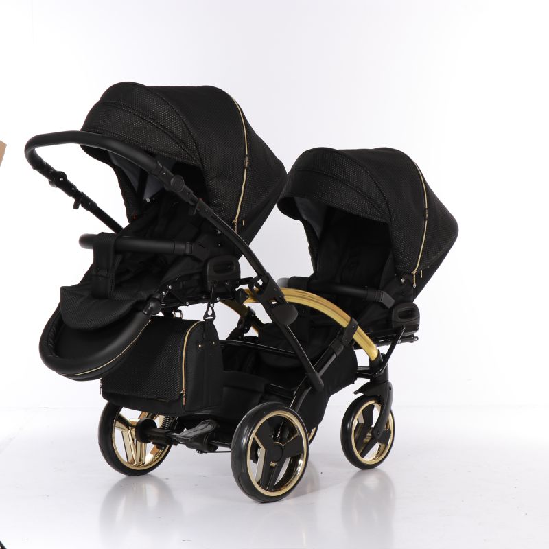 Коляска для двойни Junama Mirror Satin Duo Slim 03