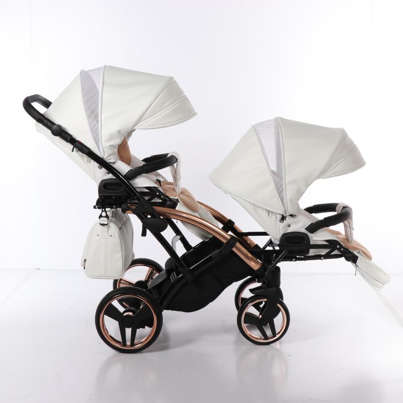 Коляска для двійні Junama Mirror Satin Duo Slim 05