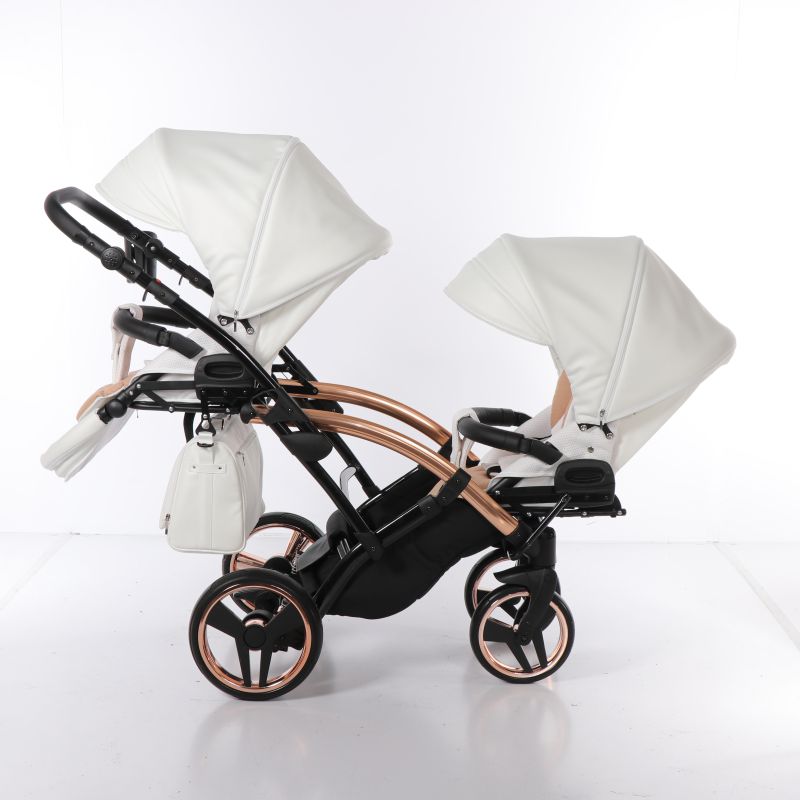 Коляска для двійні Junama Mirror Satin Duo Slim 05