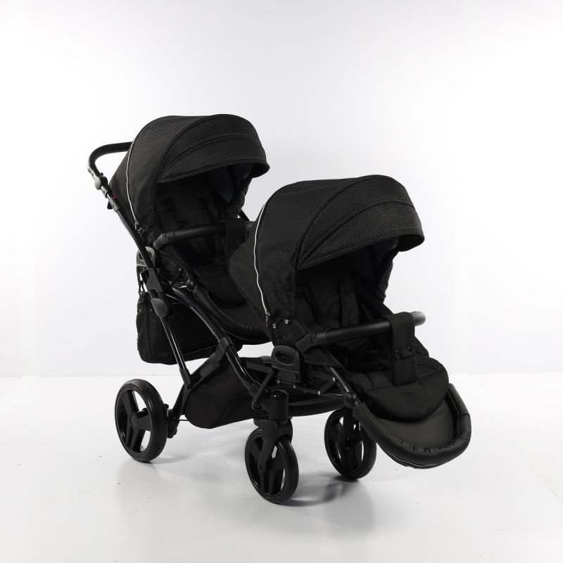 Коляска для двойни Junama Mirror Satin Duo Slim 01