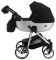 Коляска 2 в 1 Adamex Hybryd Plus Polar (Chrome) BR615 черный (серебристый люрекс)- серебро кожа (выдавленная точка)