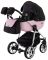 Коляска 2 в 1 Adamex Hybryd Plus Polar (Chrome) BR611 черный (розовый люрекс)- светло-розовая кожа (выдавленная точка)
