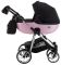 Коляска 2 в 1 Adamex Hybryd Plus Polar (Chrome) BR611 черный (розовый люрекс)- светло-розовая кожа (выдавленная точка)