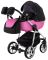 Коляска 2 в 1 Adamex Hybryd Plus Polar (Chrome) BR607 черный (разноцветный люрекс) - ярко-розовая кожа (выдавленная точка)