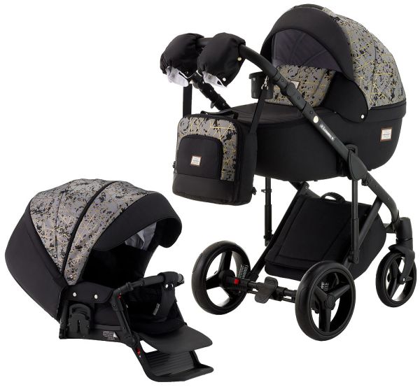 Коляска 2 в 1 Adamex Lucianо CR502/CZ чорний - сірий (мармур)