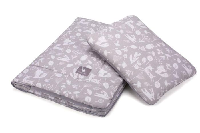 Плед із подушкою Cottonmoose Cotton Velvet 408/130/117 forest gray cotton velvet gray (сірий (ліс) з сірим (оксамит))